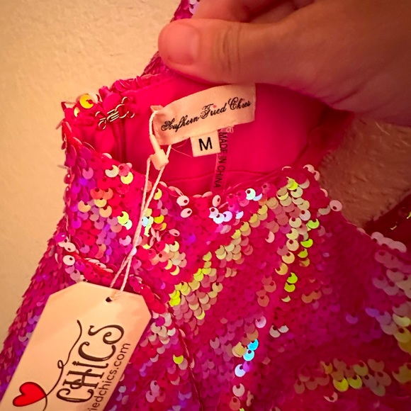 NWTs Pink Bling Sequin southern fried chics sexy dress - Picture 5 of 10